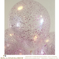 Latexballon Rund Glitterkonfetti Farbe frei whlbar Transparent 30cm = 11inch Umf. 95cm