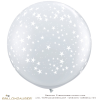 Latexballon Rund Riesenballon Stars Around transparent 90cm Umf. 245cm 36inch