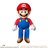 Folienballon Airwalker Super Mario blau rot 152cm = 60inch