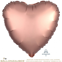 Folienballon Herz Rose Copper Satin Luxe 45cm = 18inch