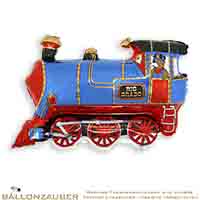 Folienballon Zug Lokomotive blau bunt 81cm = 32inch
