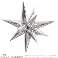 Folienballon Stern Starburst silber metallic 101cm = 40inch 3D