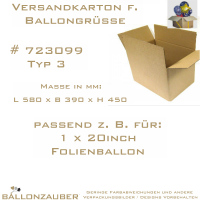 Karton 580 x 390 x 450 mm Versandkarton Typ 3 braun fr Ballongru Balloon-a-Gram