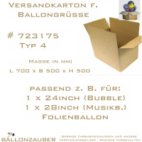 Karton 700 x 500 x 500 mm Versandkarton Typ 4 braun fr Ballongru Balloon-a-Gram