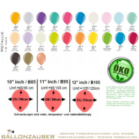 Latexballon Rund Farbe frei whlbar Metallic 32cm = 12inch Umf. 105cm
