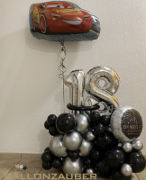 Ballonskulptur m. Folienballon 18. Geburtstag
