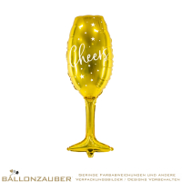 Folienballon Sektglas Cheers Gold Metallic 82cm = 32inch