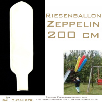 Latexballon Zeppelin Wei 40cm Lnge 200cm