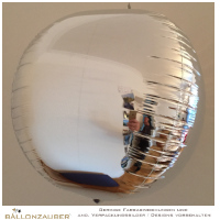 Folienballon rund gewlbt Spiegelballon silber metallic 40cm = 16inch