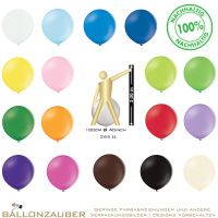 Latexballon Oval-Rund Riesenballon freie Farbwahl Standard/Pastell 100cm = 40inch Umf. 265cm
