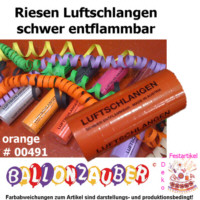 Luftschlangen Riesenluftschlangen Orange Karneval Deko