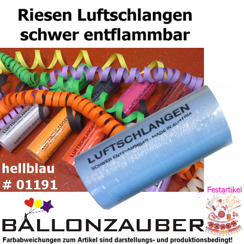Luftschlangen Riesenluftschlangen Hellblau Karneval