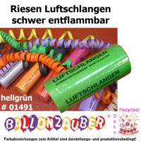 Luftschlangen Riesenluftschlangen Hellgrün Karneval