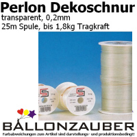 Dekoseil Dekoschnur Perlon Monofilschnur 0,2mm transparent 25m Spule Ballondeko Dekoschnur transparent