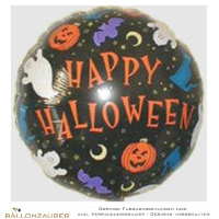 Folienballon Rund Happy Halloween bunt Sonderangebot 45cm = 18inch