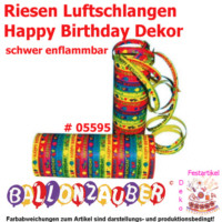 Luftschlangen Riesenluftschlangen Happy Birthday Dekor Luftschlangen bunt, Happy Birthday