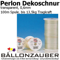 Dekoseil Dekoschnur Perlon Monofilschnur 0,6mm transparent 100m Spule Ballondeko Dekoschnur transparent