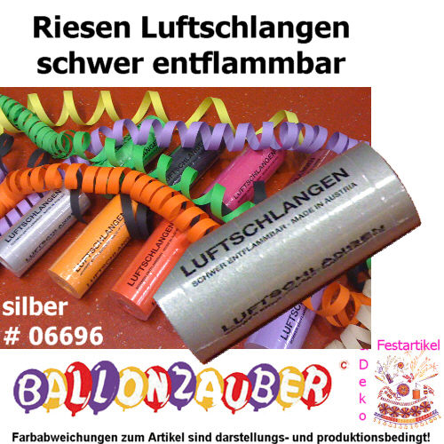 Luftschlangen Riesenluftschlangen Silber Karneval Deko