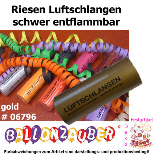 Luftschlangen Riesenluftschlangen Gold Karneval Deko