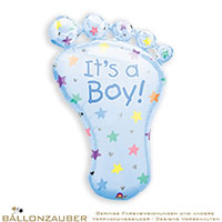 Folienballon Babyfuß It´s a boy Blau 82cm = 32inch