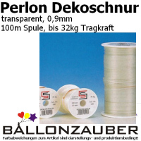 Dekoseil Dekoschnur Perlon Monofilschnur 0,9mm transparent 100m Spule Ballondeko Dekoschnur transparent