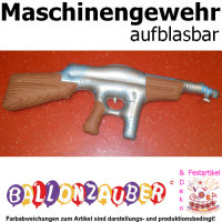 Dekofigur Gewehr aufblasbar ca. 60cm Maschinengewehr silber/braun/blau