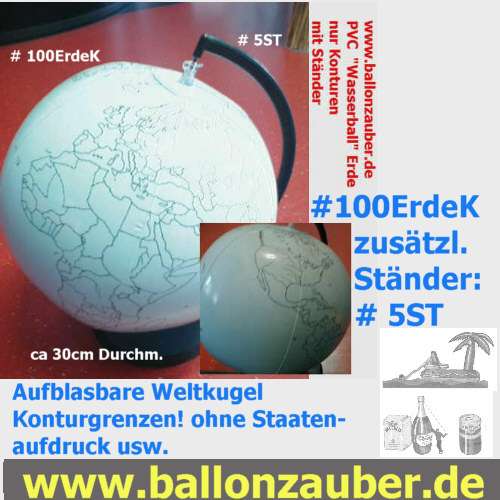 Globus Erdkugel Wasserball 27 Cm Erde Prasentiert Von Ballonzauber Werbung Dekoration Und Logistik