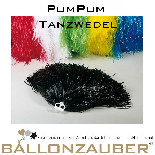 Tanzwedel schwarz Disco Cheerleader Karneval PomPom 50g