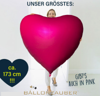 Folienballon Riese Herz Gigant rot o. pink 173cm = 68inch