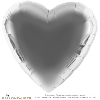 Folienballon Herz silber metallic 45cm = 18inch