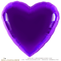 Folienballon Herz lila metallic 45cm = 18inch