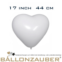Latexballon Herz Weiß Ø45cm = 17inch Umf. 130cm