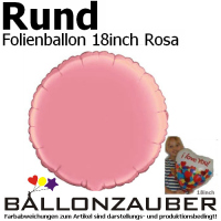 Folienballon Hochzeit Werbung Rund rosa 45cm = 18inch