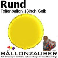 Rund gelb 45cm = 18inch Folienballon Geburtstag Werbung Ballon Luftballon