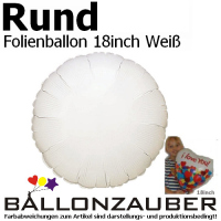 Folienballon Hochzeit Werbung Rund weiß 45cm = 18inch