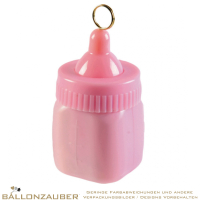 Ballongewicht Babyflasche rosa 170 gr. für Folien- u. Latexballons