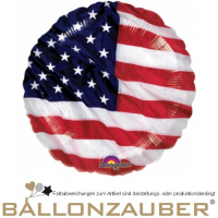 Folienballon Rund USA rot weiß blau 45cm = 18inch