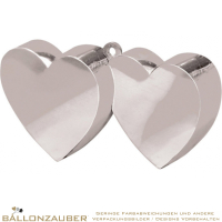 Ballongewicht Doppelherz silber 170 gr. für Folien- u. Latexballons