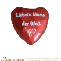 Folienballon Herz Liebste Mama der Welt rot 45cm = 18inch