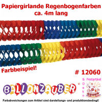 Girlande aus Papier Girlande bunt, Regenbogen Farben