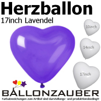 Latexballon Herz Violett Ø45cm = 17inch Umf. 130cm