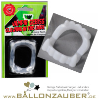 Vampirzähne Vampirgebiss für Kinder nachleuchtend Halloween Horror Karneval Gebiss Vampirgebiss Vampirzähne transparent weiss fluoreszierend