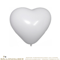 Latexballon Herz Weiß Ø25cm = 10inch Umf. 75cm