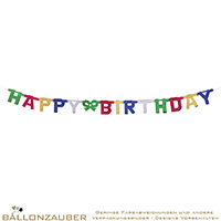 Girlande Buchstaben Happy Birthday bunt zum Aufhngen