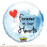 Folienballon Rund forever in our Hearts bunt metallic 53cm = 21inch