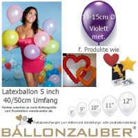 100 Qualitäts-Deko-Ballons Violett metallic Ø13-15cm 5inch Umf.40/50cm Luftballon