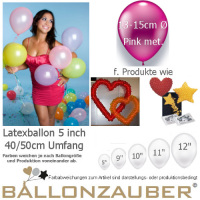100 Qualitäts-Deko-Ballons Pink metallic Ø13-15cm 5inch Umf.40/50cm Luftballon