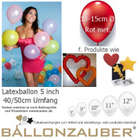 100 Qualitäts-Deko-Ballons Kirschrot metallic Ø13-15cm 5inch Umf.40/50cm Luftballon