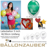 100 Qualitäts-Deko-Ballons Grün kristall Ø13-15cm 5inch Umf.40/50cm Luftballon