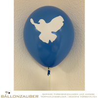 Latexballon Rund Friedenstaube Weiß Blau Ø30cm = 11inch Umf. 95cm